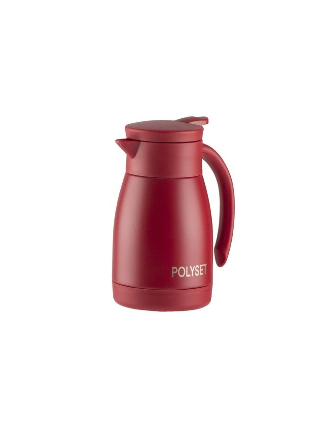 Polyset Supreme Vacuum Insulated Stainless Steel Flask, Water, Beverage, Travel Bottle, Jug, Airpot, Coffee, Tea Pot (Red 500 ml) - Image 2